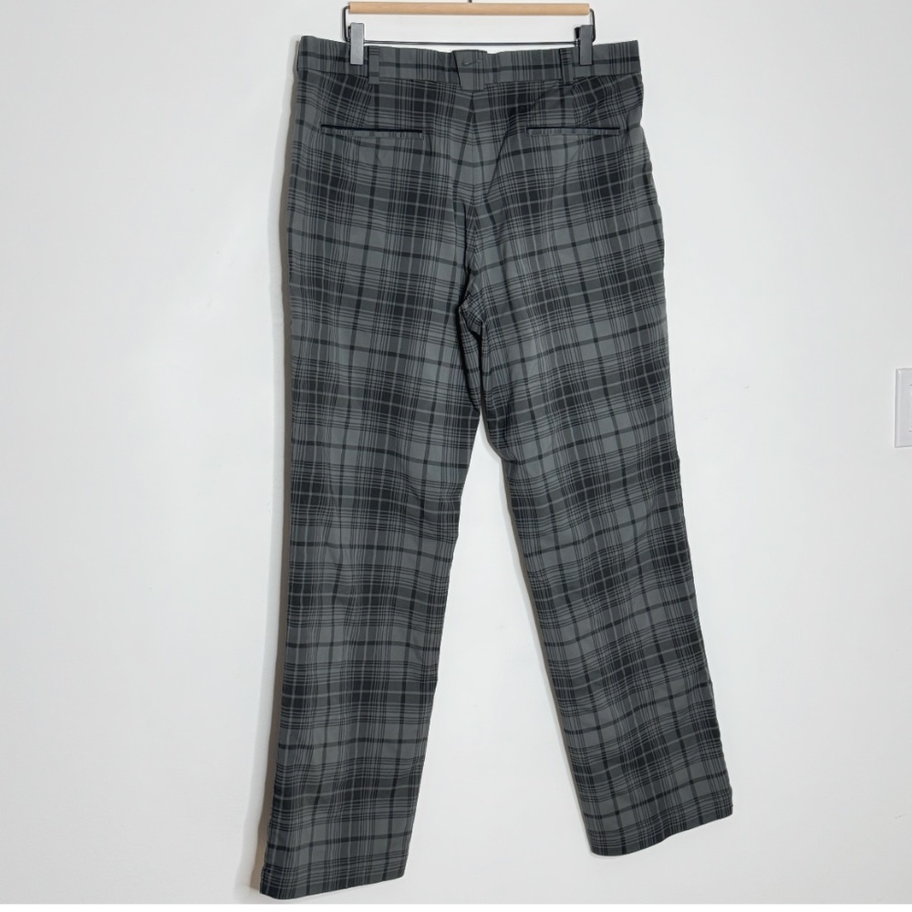 Mens Nike Pants Golf Tour Performance Pants Grey Black Plaid Print Dry- Fit 36 - Picture 4 of 12
